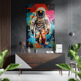 Astronaut Brushed Aluminum Dibond Wall Art.